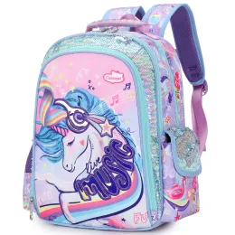 Backpacks Sequin School Book Bag Child School Backpacks For Teenager Girls Boys Unicorn Dinosaur Anime Backpack Lunch box With pencil Case