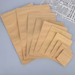 3 -boczny Metalizowany papier Kraft Paper Reclosable Opakowanie torby aluminiowe Folia Wysocz z płaskimi ciepłem Uszczelkającym pokarm torebki pachną