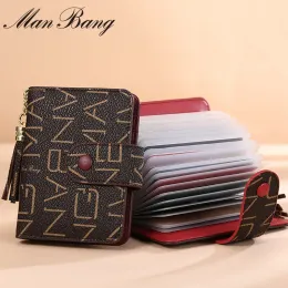 Holders ManBang Credit Card Holder 2021 New Fashion Business ID Card Holder Women Pocket Card Case Purse Wallet