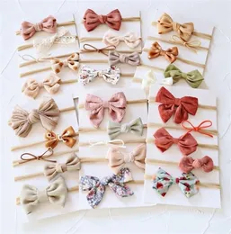 5pcsset baby bow headband nylon headbands cottone hairbands for Children girlsソフトヘアバンド生まれのヘアアクセサリー幼児2205191750128