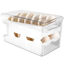 Aufbewahrung Flaschen 2-layer Automatische Scrolling Egg Rack Kühlschrankbox Platz sparen Mehrzweck-Organisatorspender für Küche