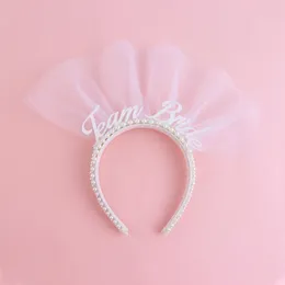 Kopfbedeckungen Bachelorette Party Kopfstückdekorationen Brautjungfernbevorzugung Pearl Acrylteam Braut Stirnband