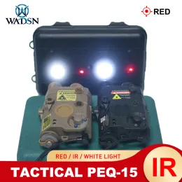 スコープwadsn ar15 airsoft peq15 an/peq15 red dot ir laser sight戦術的武器ライトホワイトLED懐中電灯ハンティングAR15rifle 20mmレール