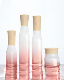 Kosmetisk container återfyllbar flask Cherry Red Glass Bottle Cream Jar Spray Essence Lotion Pump 50g 40ml 100 ml1584731