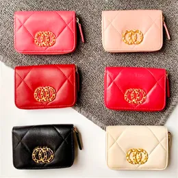 Fashion CC Holder de cartão de couro Classic Flap Key Cartelas de moeda feminina Bolsas de identificação Designer de carteira Man Chave -chave de chaves de luxo Caviar Cardiff Zipper Purse Lady Presente