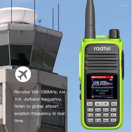 Walkie Talkie Radtel RT-420 6 Bandas amadoras amadoras de duas maneiras Rádio 256CH banda de ar Noaa vox USB SOS LCD Scanner Aviação