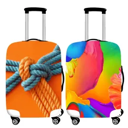 Tillbehör Färgglada graffiti Tjockna bagaget omslag Elastiskt bagageomslag Lämpligt 19 till 32 tums resväska Dammtäcke Traveltillbehör