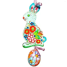 Decorative Figurines Cut Tree Cute Decoration Craft -Egg Hanging Rabbits Happy Easter Decor