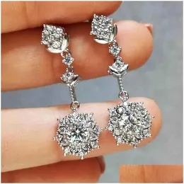 Dangle Chandelier Earrings New Novel Design Womens With Cz High-Quality Sier Color Aesthetic Accessories 2024 Trend Jewelry Drop Deliv Dhxi1