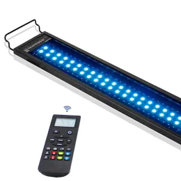 Aquariums Upgrade LED Aquarium Light Fish Lamp مع أقواس قابلة للتمديد RGBW Timer Dimmer 0100 ٪