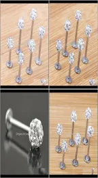 Labret przekieranie Dostawa 2021 STUD 20PCLOlot 681012mm Clear Shamballla Ball Cz Gem Disco Body Bindle Ring LaBret Bar L7922985