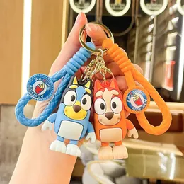 Cartoon Bluey Family Doll Creative Car Care Chain Bag Bag Senme Fantemite Small Gift Childrens Backpack Pare Part 240409