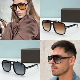 Summer Men Pilot Falconer Sunglassesacette Women Black Square Frame Fashion Festy Party Sunglasses FT0884