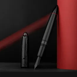 Pens Siyah Hongdian N6 Piston Çeşmesi Kalem Reçine Ef/F/Uzun Bıçak Nib Güzel Torpido Bulut Seal Kapağı İş Ofis Yazma