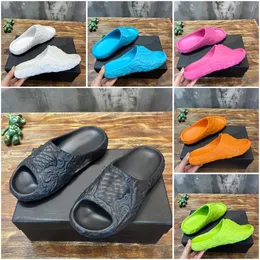 Sapatos de grife Luxury Palazzo Slides Summer Mody Men Women Dimension Slides de couro de borracha de fundo de areia de areia de areia Tamanho 35-45