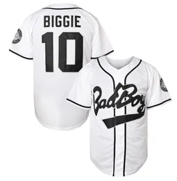 Badboy Baseball Jersey 10 Biggie Smalls Baseball Jersey 90-talets Hip Hop Movie Jersey Mens Shirt Cosplay All Sydd US Size S-XXXL 240412