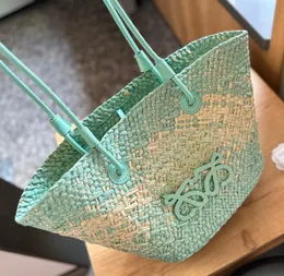 Designer Basket Straw Bag Loe Fashion Tote Bag Basket Raffias Bag Designer Hand Woven Cross Body Open Beach Handväska Damer Summer Bag Högkvalitativ LOWEWES