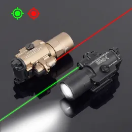 Escopos táticos Surefir X400U X400 Ultra lanterna com armas de pistola de pistola a laser vermelho/verde caça à luz da pistola da pistola x300u