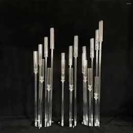 Dekoracja imprezowa 10pcs) Piękny przezroczysty akrylowy cylinder filarowy stojak na ślub AB0384