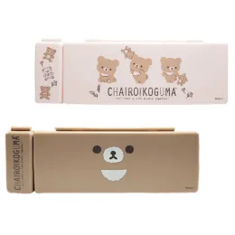 Casi RILAKKUMA Charoikoguma Pvc Pencil Case Pen Box Cartoon Anime Cute Kawaii School Pencil Case per la cartoleria per bambini della scuola per bambini