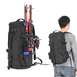 가방 롬 핀 낚시 가방 휴대용 배낭 낚시 태클 저장로드 홀더 도구 운반 23L 대기 용량 다목적 야외 가방