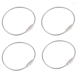 Portachiavi da 4 pcs filo di bloccaggio in acciaio inossidabile tasto cavo portachiavi per esterni accessori per esterni