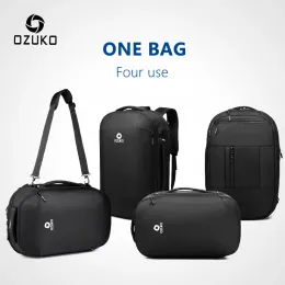 Ryggsäckar Ozuko Men's Multifunktion 15,6 tums bärbara ryggsäckar 2019 Ny modeskolväska för tonåring Vattentät manlig mochila resväskor