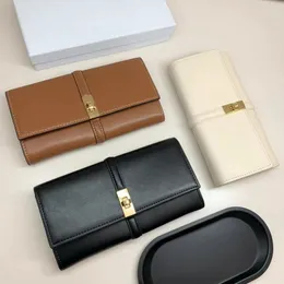 Top -Layer Cowhide Long Wallet verfügt über drei Farben Frauen Taschenschlüsselbeutel Herren Kartenhalter Schlüssel Brieftaschen Passhalter Lederkartenkoffer Münzbaus Keychain