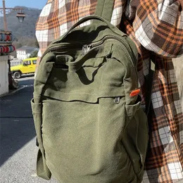 Unixinu canvas kvinnor ryggsäck stor kapacitet resor ryggsäck vintage grön estetiska ryggsäckar för studenter unisex bokväska 240420
