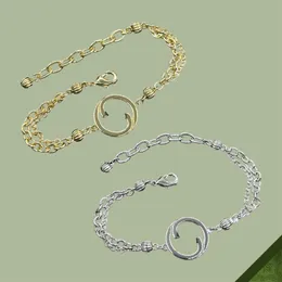 سحر سوار سلسلة الإسهار مصمم G الفاخر يدوية المجوهرات Bijoux أحرف معدنية Titanium 14k شريحة ذهبية جديدة