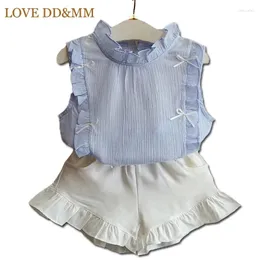 Set di abbigliamento Love ddmm per bambini abiti casual ragazze bambini abiti estivi vestiti chiffon shorts outfit costumi per bambini