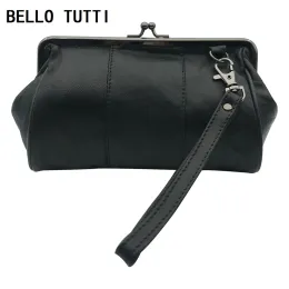 Purses Bello Tuttiオリジナルポータブルウォレット女性本革の電話バッグシープスキンコイン財布金属ハスプマネーカードホルダーハンドバッグ