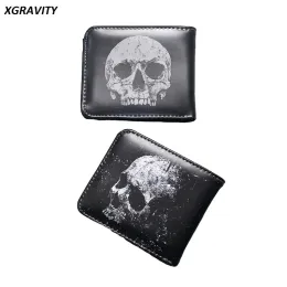 Holders 2024 Unisex Vintage Punk Women Wallets Female Coin Purse Short Wallet Skull Purses Man Hot Ghost Purse Card Holder Purse H034