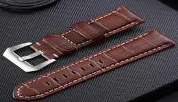 Titta på band Luxury Watches Strap Men Högkvalitativ äkta läderklocka 20mm 22mm 24mm 26mm Bamboo Knot Black Brown Blue Belt 1129489