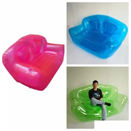 Outdoor Games & Activities Home Inflatable Clear Pink/Green/Blue Double Person Air Sofa Bubble Chair Summer Water Beach Party Blow Up Dhgyp