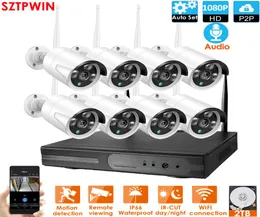 8CHオーディオCCTVシステムワイヤレス1080P NVR 8PCS 20MP IR OUTDOOR P2P WIFI IP CCTVセキュリティカメラシステム監視KIT832864