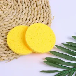 Strumento di rimodellamento del trucco rotondo per il viso spugna per polpa di legno naturale cellulosa comprimere la spugna di lavaggio del soffio cosmetico