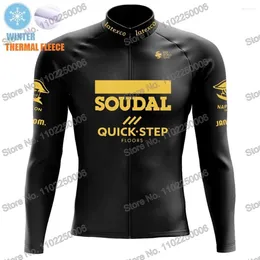 Rennjacken 2024 Golden Soudal Schnelle Schritt Radfahren Kleidung Winter Jersey Roadbike Hemden Langarmes Fahrrad Bib kurz