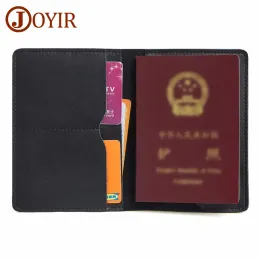Halter Joyir Genuine Leder Männer Passport Cover Wallet Travel Card Case Passporthalter Frauen und Vintage Visitenkartenhalter für Männer