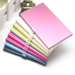 Zinc Name Wholesale Alloy Office Business Card Files Cases Bank Credit Cards Box Id Solid Color Carry Case 7 Colors Portable Storage Boxes Th1328 s s es