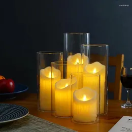 Titulares de vela Vasos de cilindro de vidro transparente Vasos de mesa Vaso para decorações de casamento e jantares formais centrais de peças centrais
