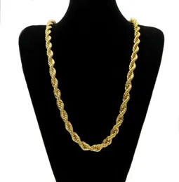 Vecalon Spesso 10 mm 76 cm Long Rope ED Chain 24k Gold Hip Hop Hop ED Collana pesante per Mens5075626