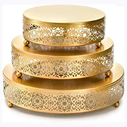 Speicherflaschen runde Dessert Tischschale Eisen einstufe Kuchenplatte Ständer Obst Snack Party Hochzeit Dekoration Supplies