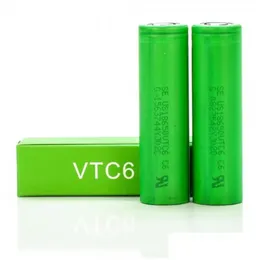 Baterie Wysokiej jakości bateria VTC6 IMR z zieloną skrzynką 3000 mAh 30A 3,7 V lit drenażu dla w kropli Electronics ładowarka Dhqoj