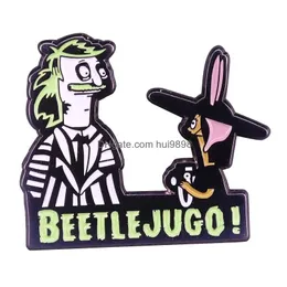 Инструменты# 20colors Halloween Beetlejuice Badge милые фильмы игры жесткие эмалевые булавки Собирайте мультипликационные брушки рюкзак шляпа шапка капля Del dhkku