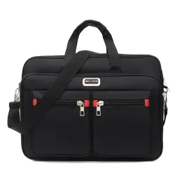 Pasta para casas de laptop de laptop de pano oxford masculino escurece o escritório elegante crossbody ombro viagens celular celular computador zip suprimentos de bolsa