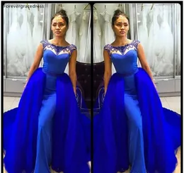 Платья для вечеринок 2024 Long Royal Blue Evening Dress est Mermaid Formal Holiday Wear Prom Plant Made Plus Size