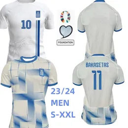 2024 Jerseys de futebol da Grécia Bakasetas Masouras Pavlidis 23 2024 Camisas de futebol da equipe nacional da Grécia Grécia Fortounis Giakoumakis Mavropanos Tsimikas Jersey S-xxl