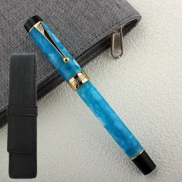 Pens Yeni Jinhao 100 Akrilik Çeşme Kalemi Güzel Mavi Renk Kalemi F Nib Dönüştürücü Yazma İş Ofis Okulu Malzemeleri Mürekkep Kalemleri