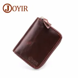 Halter Joyir Genuine Leather Card Wallet für Männer Frauen Visitenkartenhalter Brieftaschenbank Kreditkarten -Hülle ID Halter Rfid Porte Carte